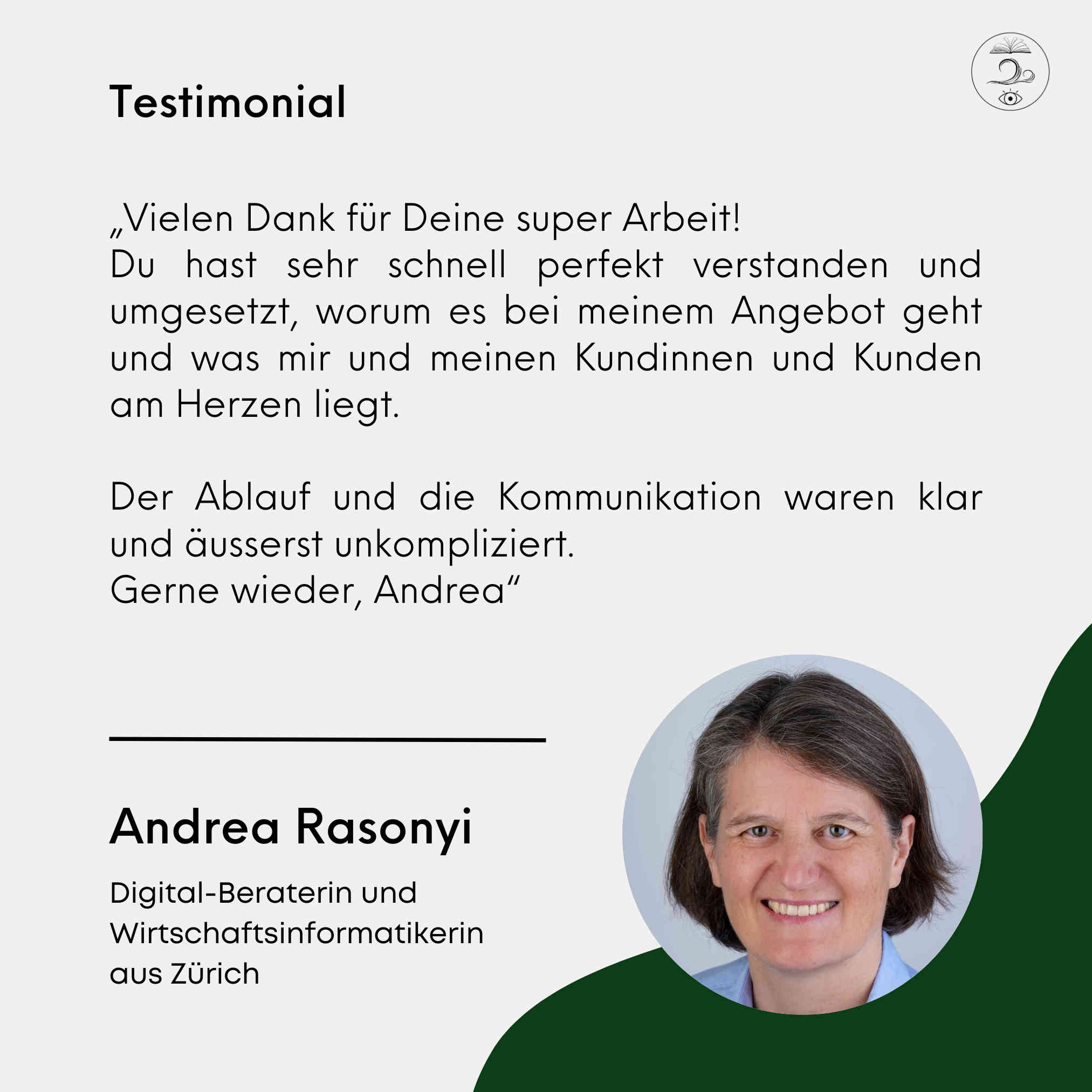 Testimonial / Referenz Andrea Rasonyi, Digital-Beraterin