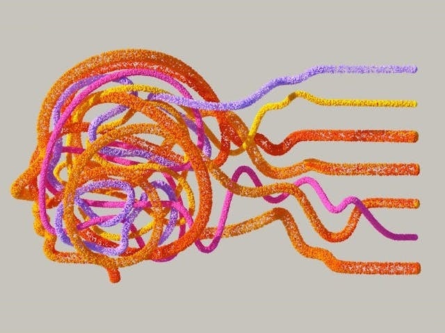 Künstlerische Darstellung von Gedanken